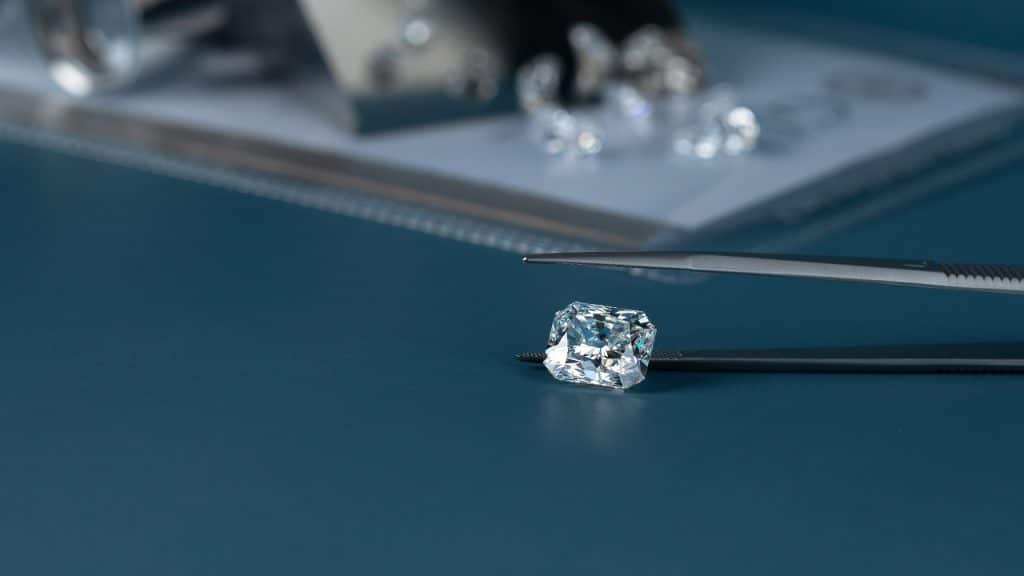 Small diamond on a blue background